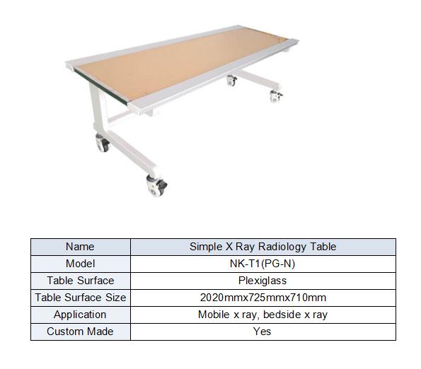 X ray simple flat table mobile type Form